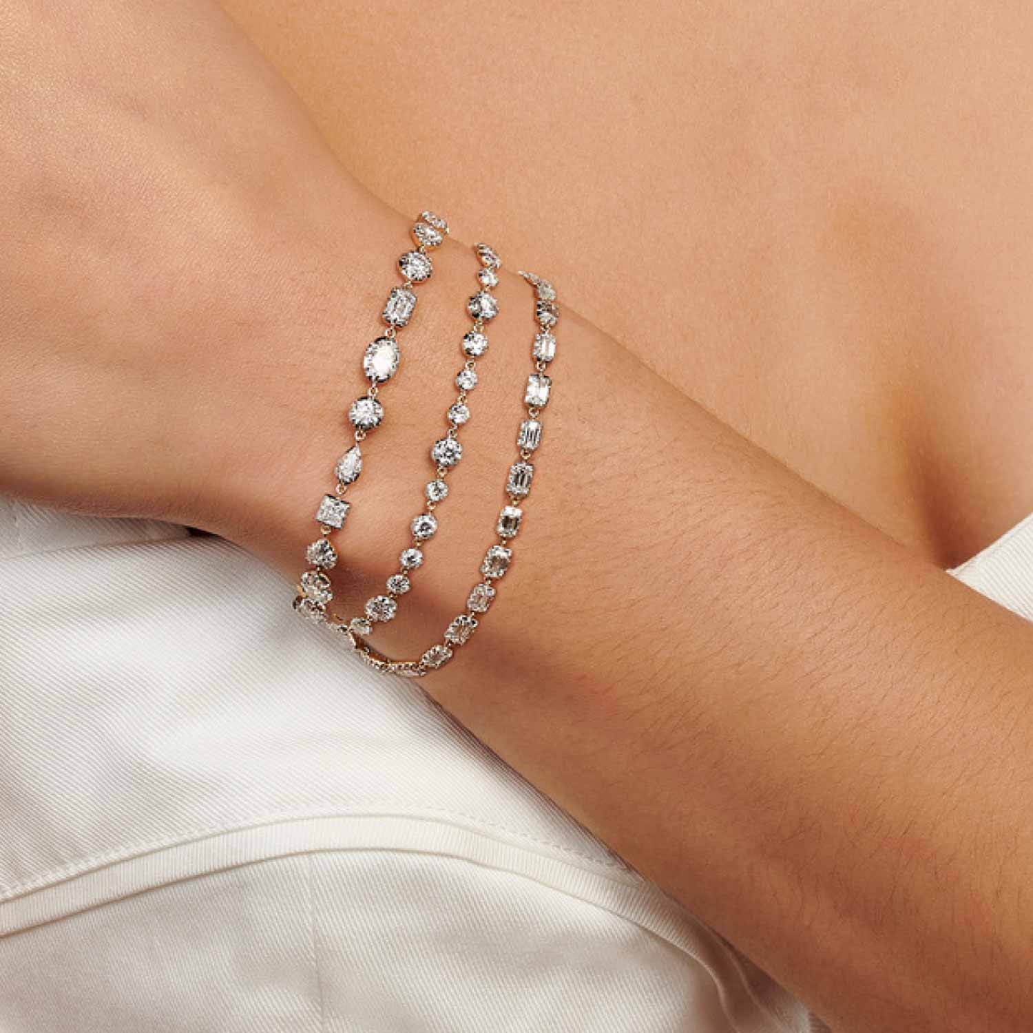Georgian Floating Lab Grown Diamond Tennis Bracelet