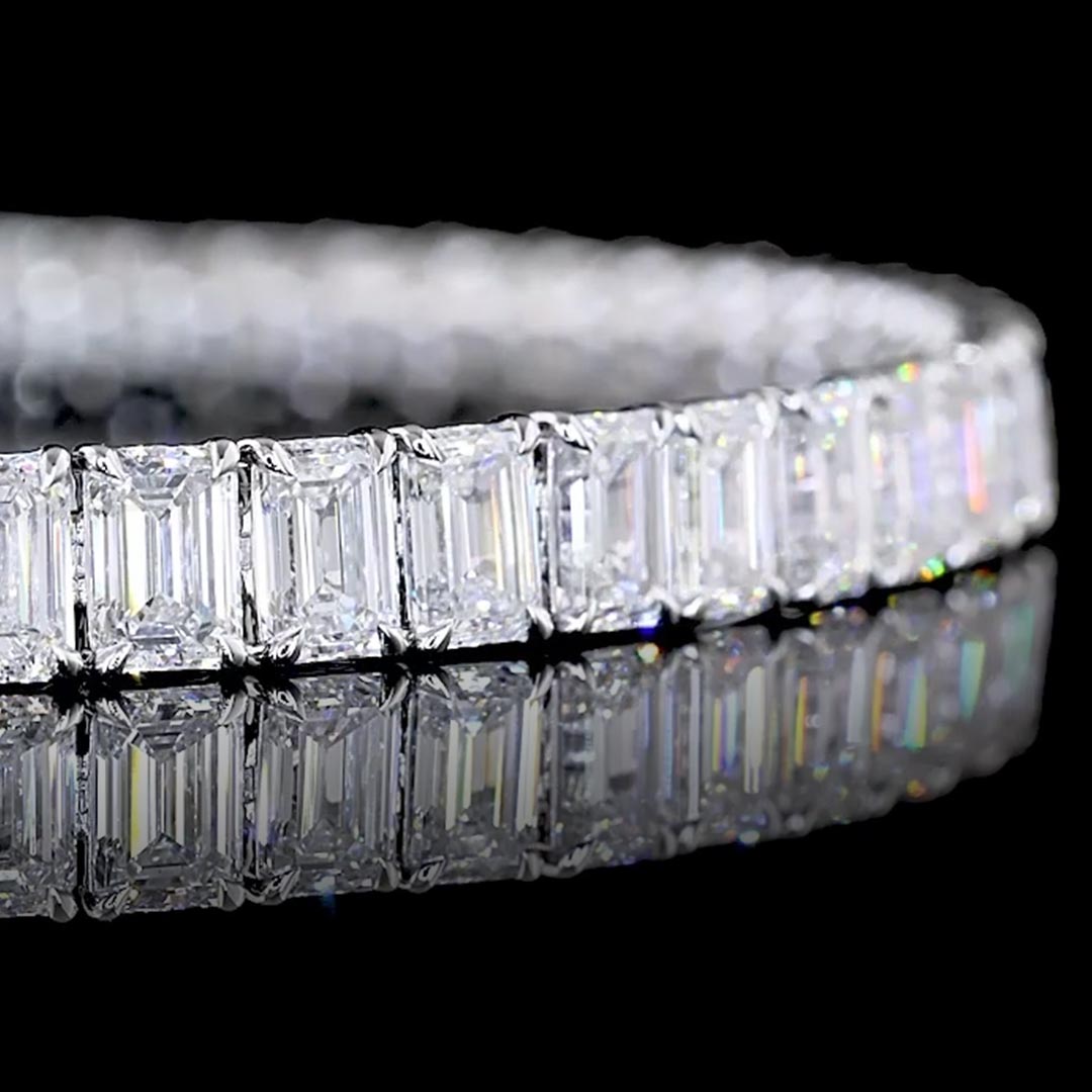 15 CTW Emerald Lab Grown Diamond Tennis Bracelet