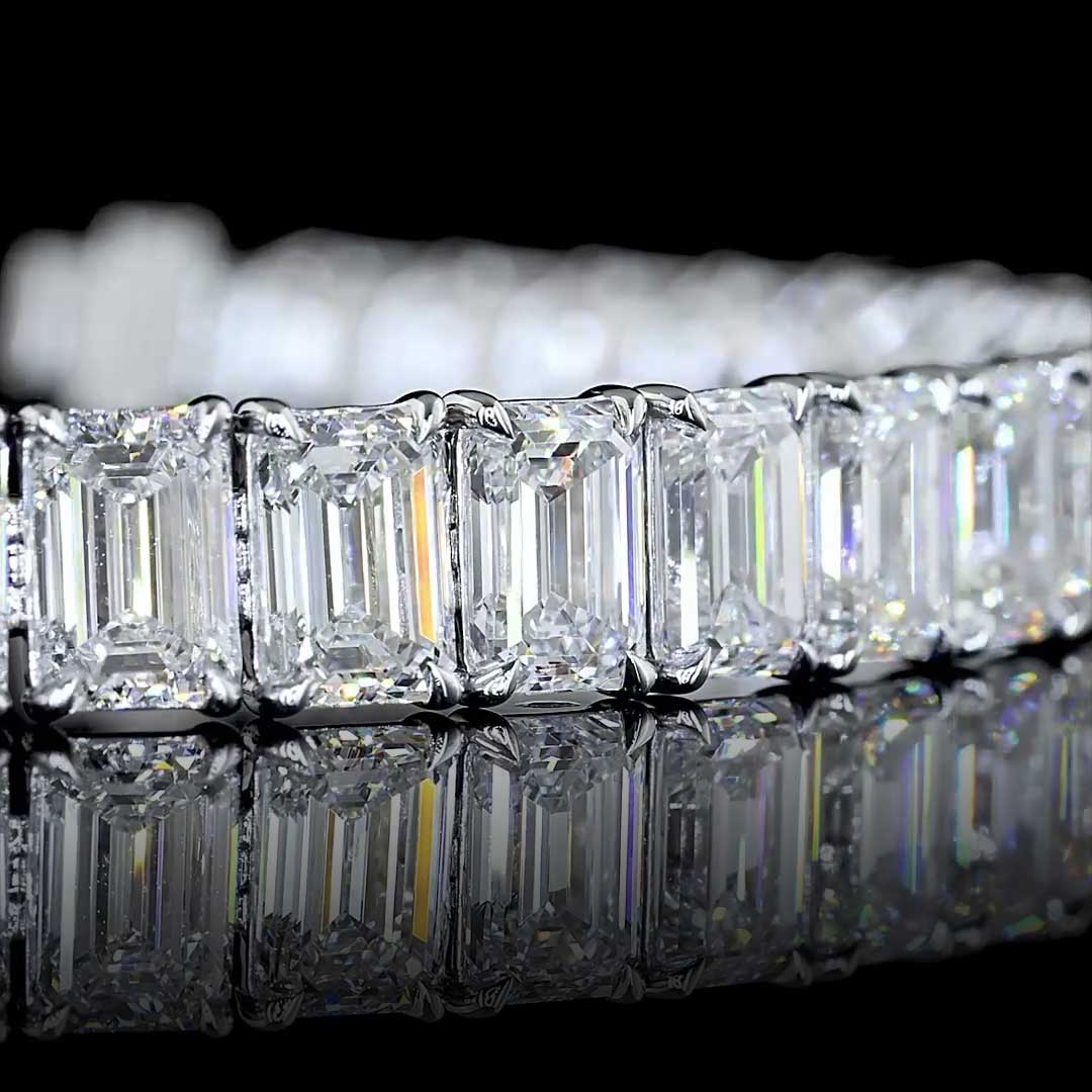 24 CTW Emerald Lab Grown Diamond Tennis Bracelet