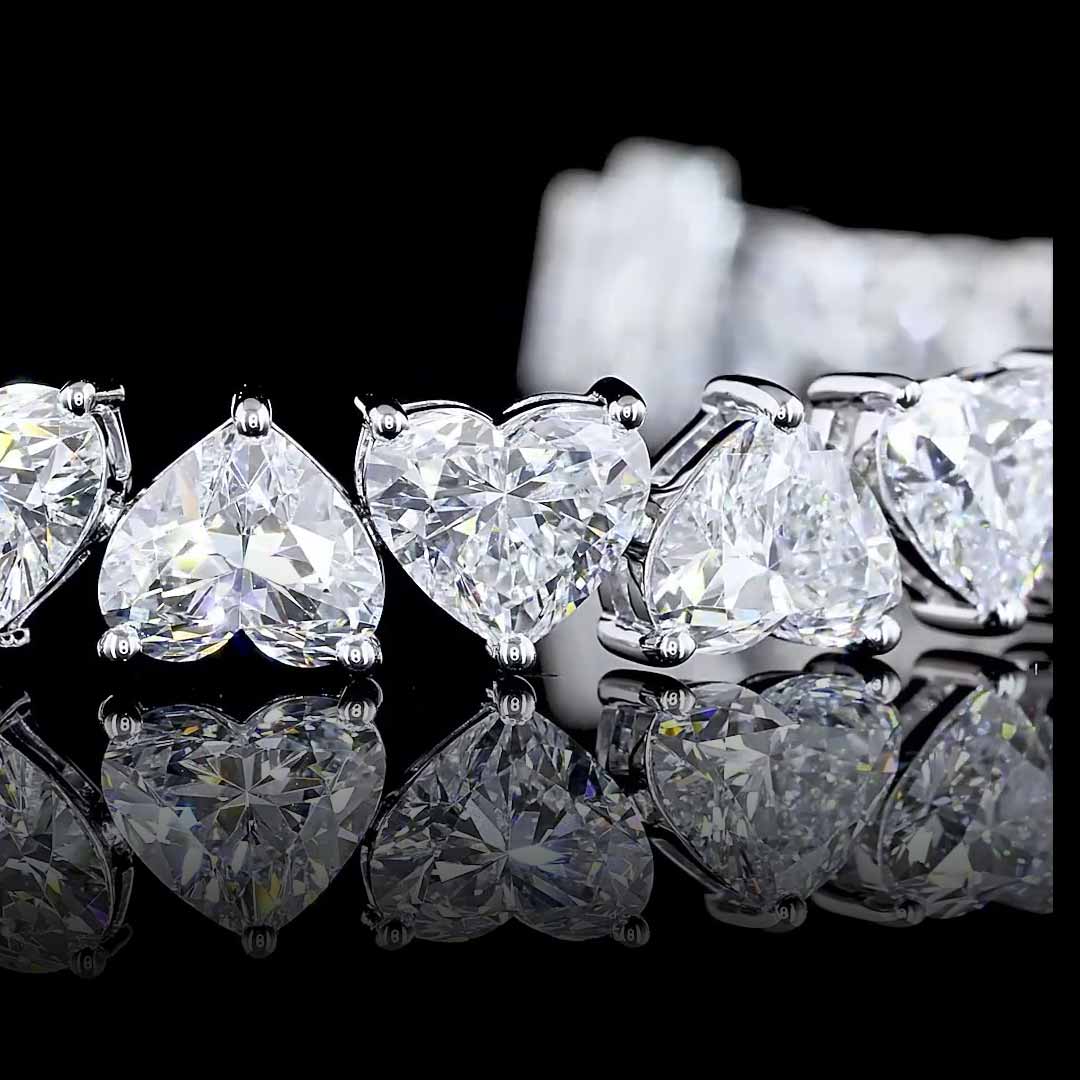 25 CTW Alternating Heart Lab Grown Diamond Tennis Bracelet