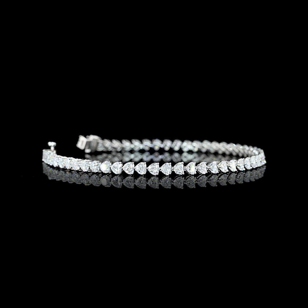 5 CTW East-West Heart Lab Grown Diamond Tennis Bracelet