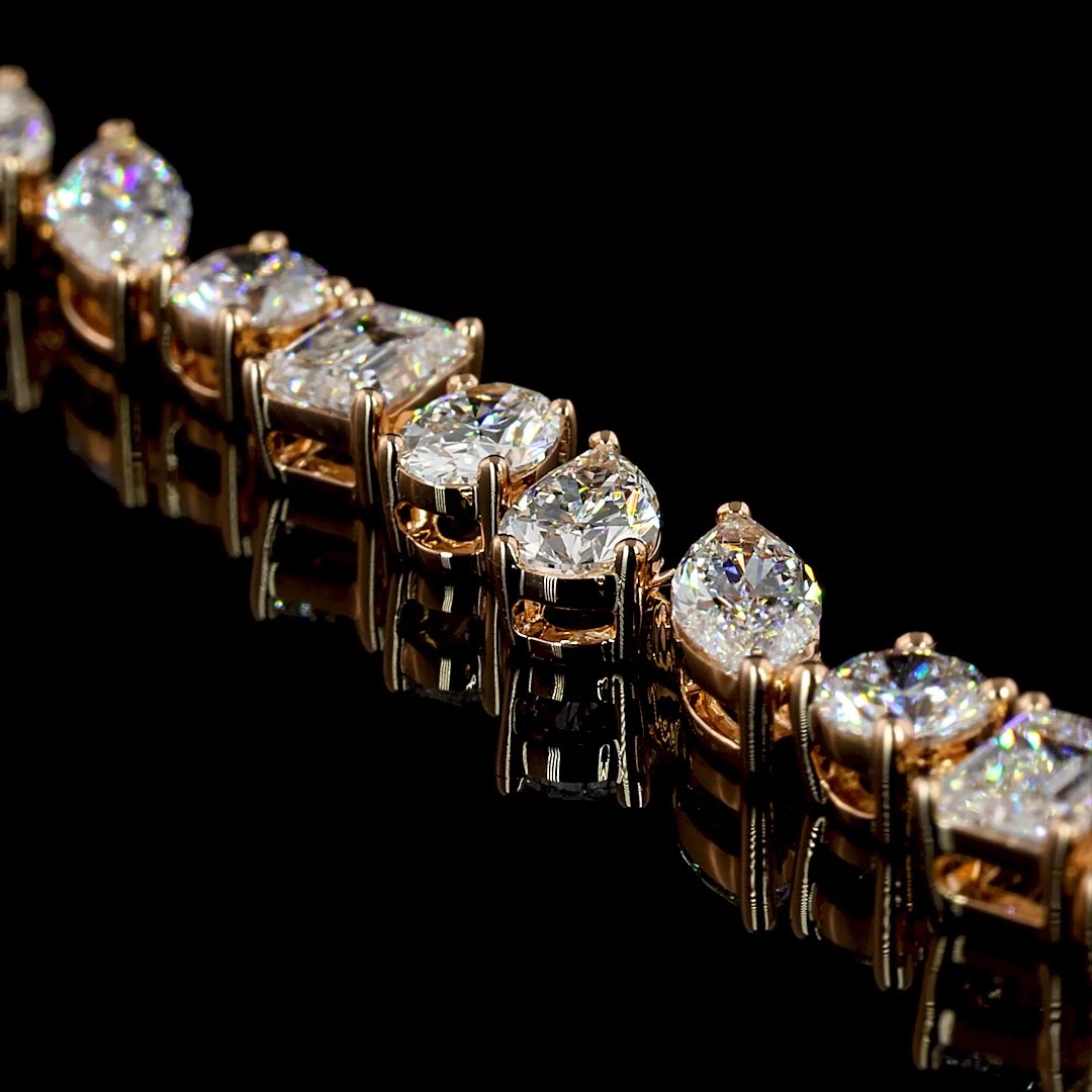 7 CTW Mixed Shape Lab Grown Diamond Tennis Bracelet