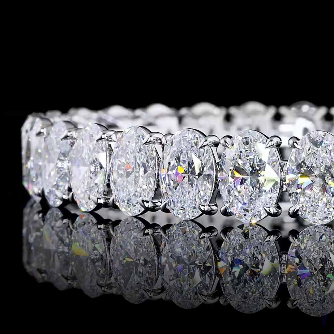 30 CTW Oval Lab Grown Diamond Tennis Bracelet