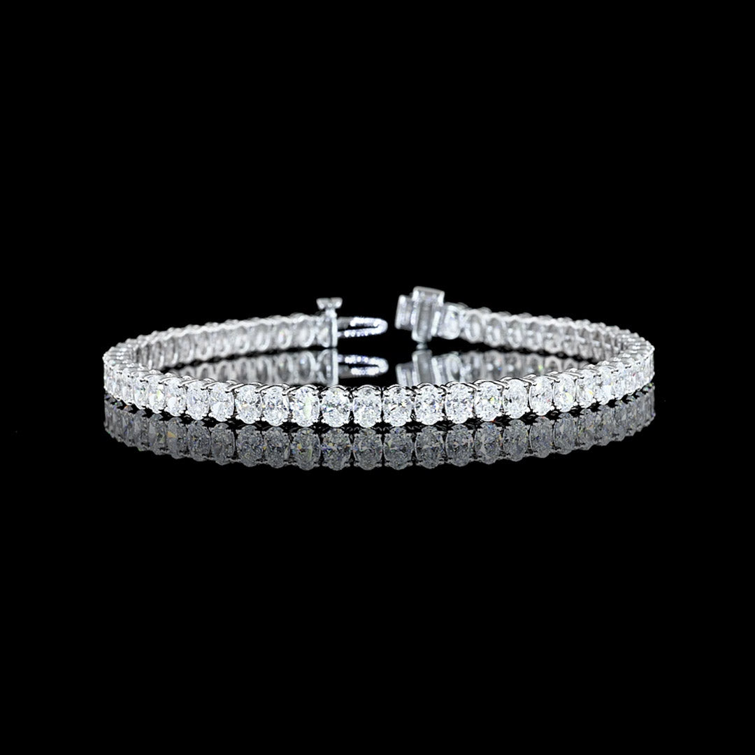 8 CTW Oval Lab Grown Diamond Tennis Bracelet