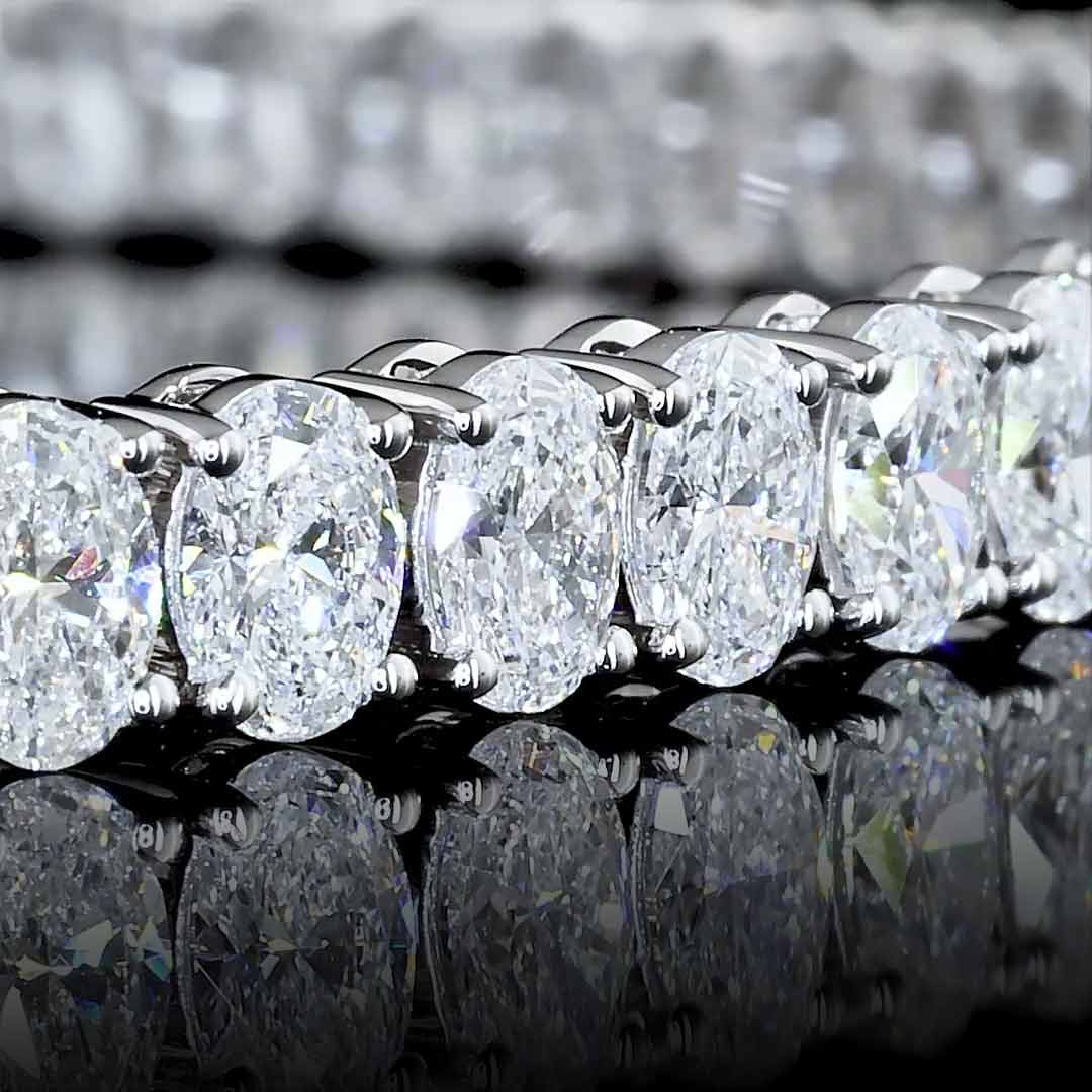 8 CTW Oval Lab Grown Diamond Tennis Bracelet