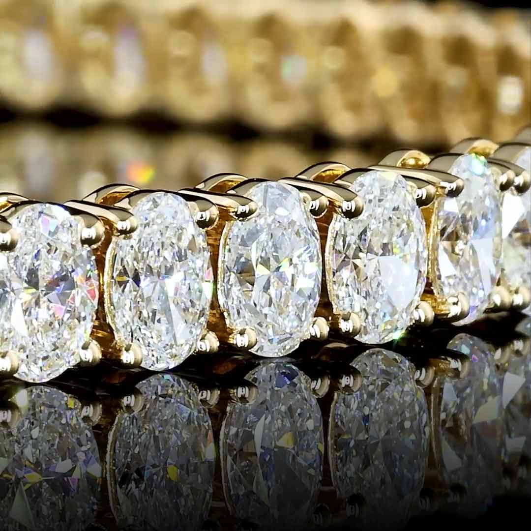 8 CTW Oval Lab Grown Diamond Tennis Bracelet