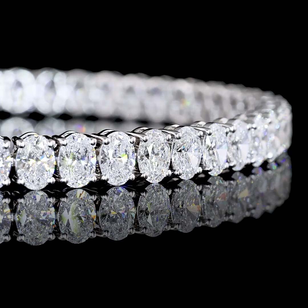 10 CTW Oval Lab Grown Diamond Tennis Bracelet