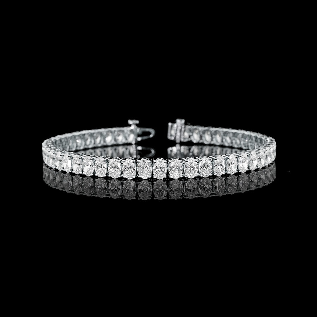 11.5 CTW Oval Lab Grown Diamond Tennis Bracelet