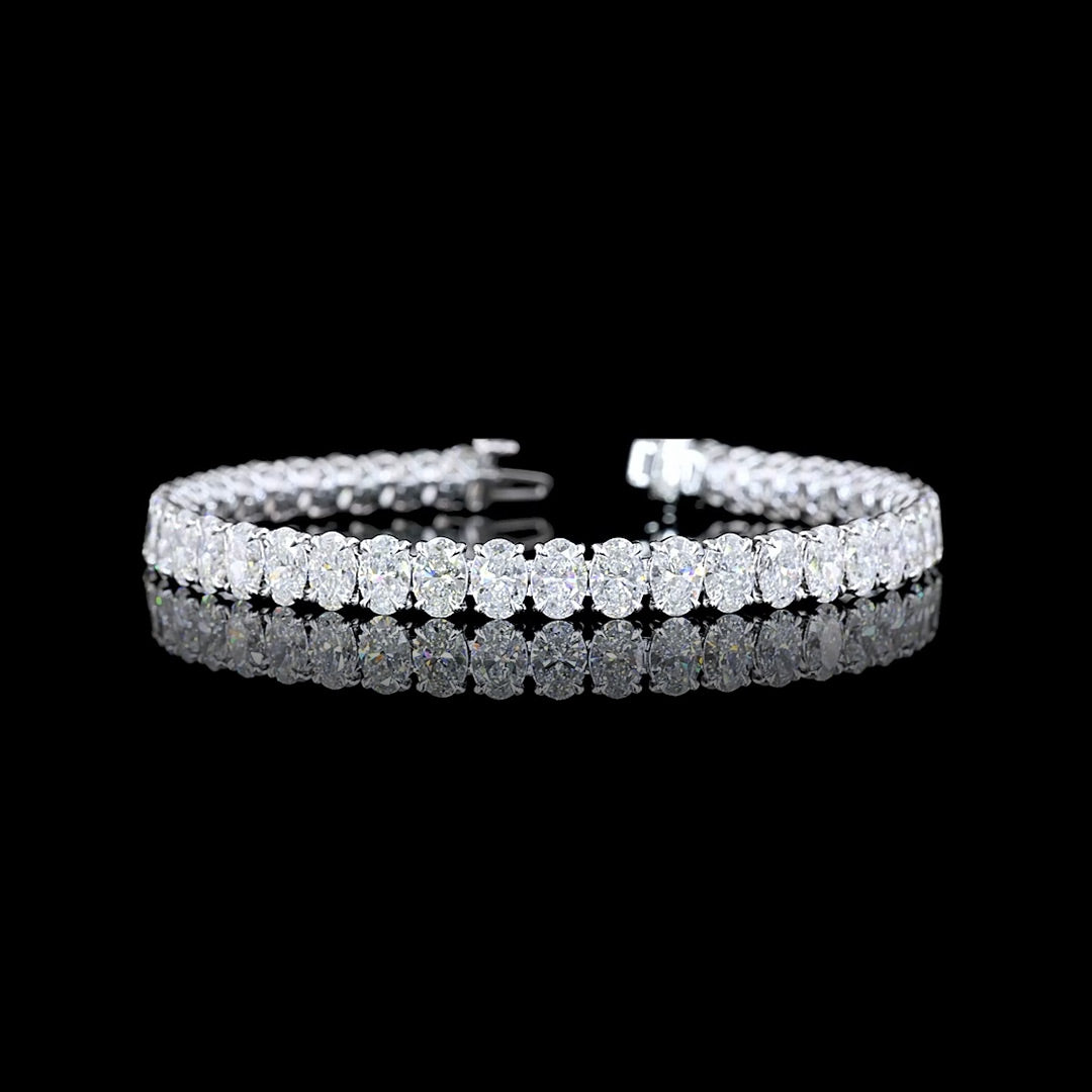 15 CTW Oval Lab Grown Diamond Tennis Bracelet
