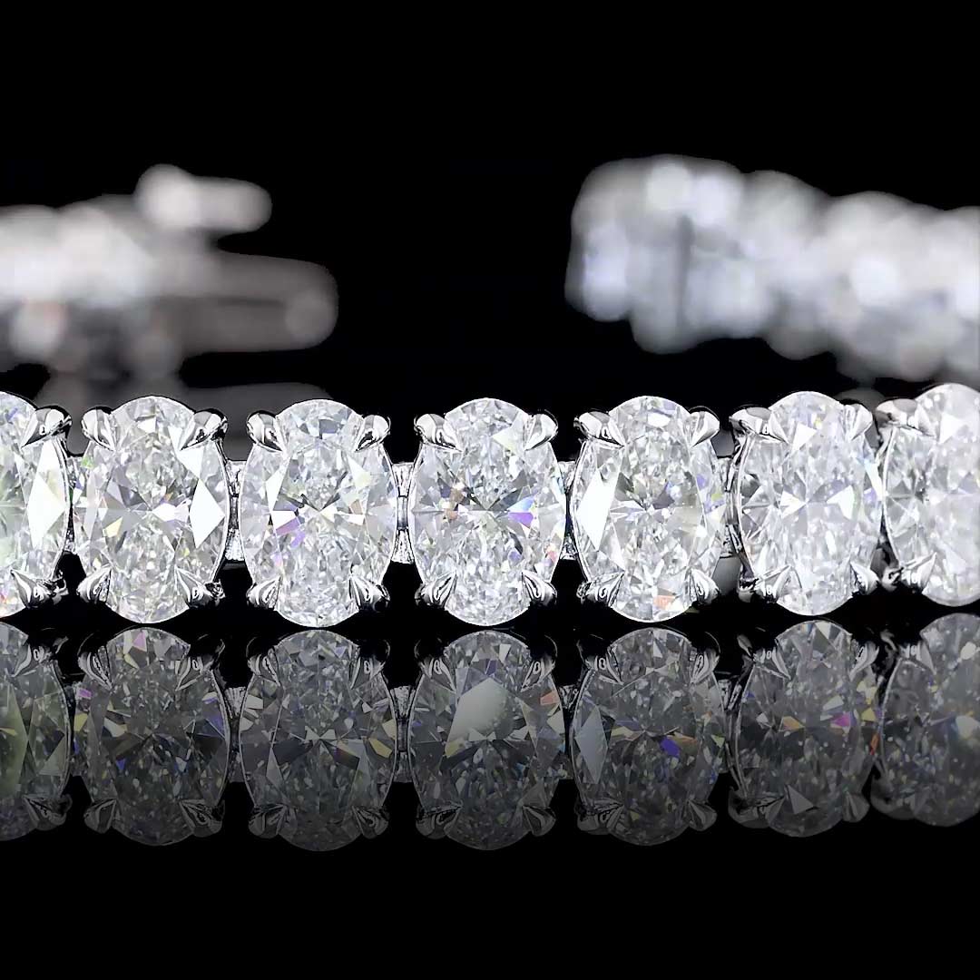 15 CTW Oval Lab Grown Diamond Tennis Bracelet