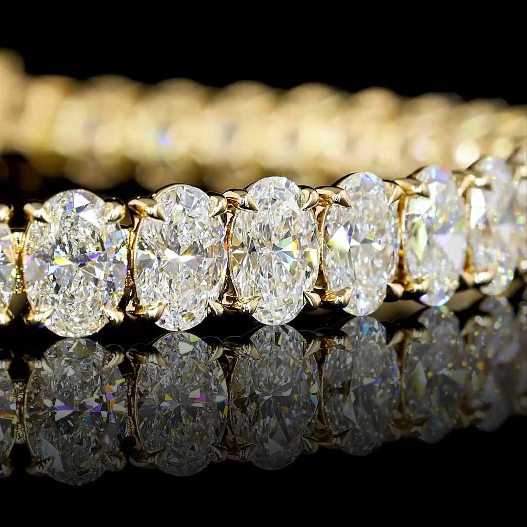 18 CTW Oval Lab Grown Diamond Tennis Bracelet