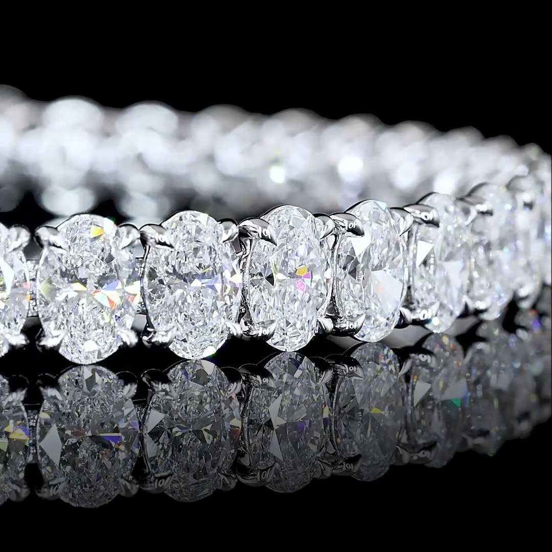 20 CTW Oval Lab Grown Diamond Tennis Bracelet
