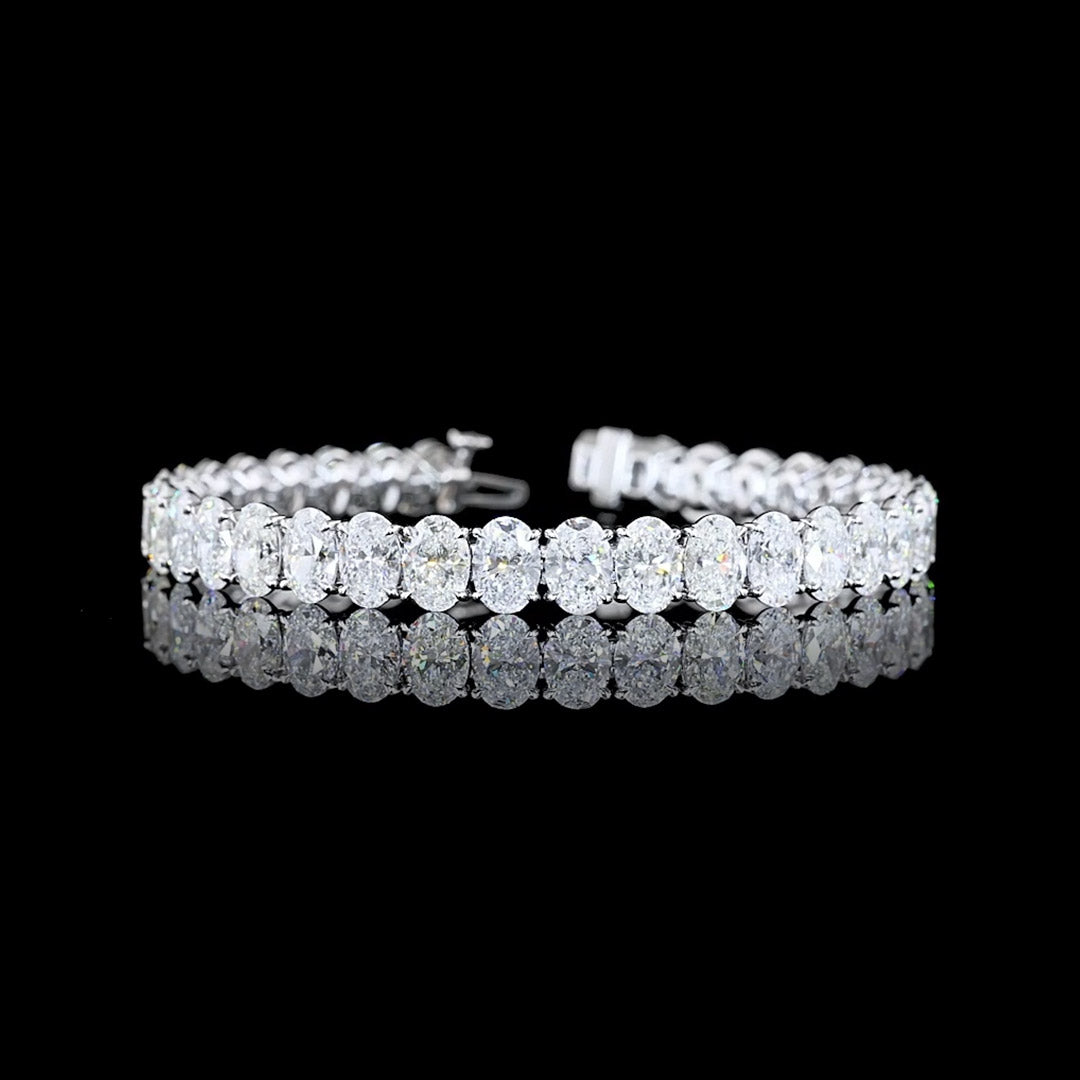 25 CTW Oval Lab Grown Diamond Tennis Bracelet
