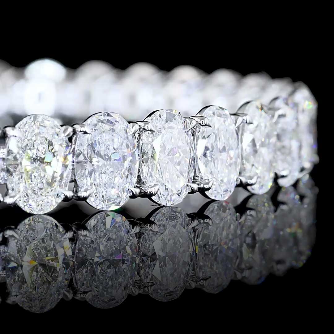 25 CTW Oval Lab Grown Diamond Tennis Bracelet