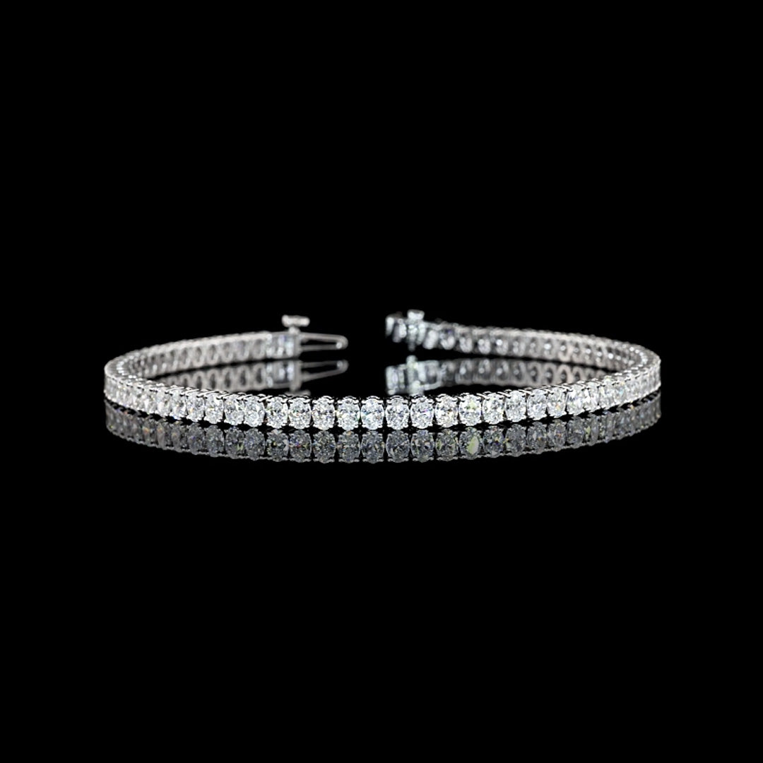 5 CTW Oval Lab Grown Diamond Tennis Bracelet