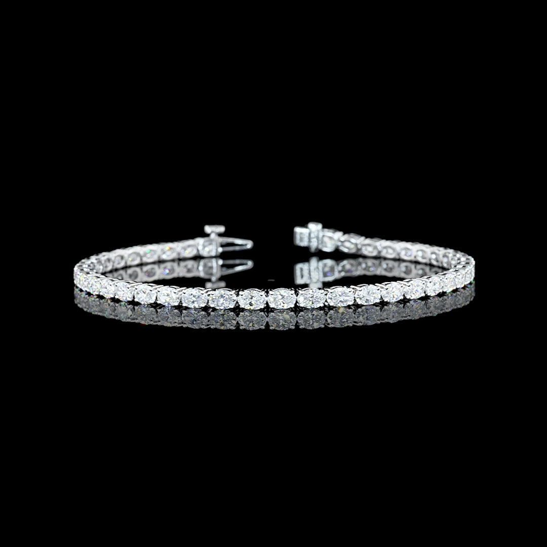 5 CTW East-West Oval Lab Grown Diamond Tennis Bracelet