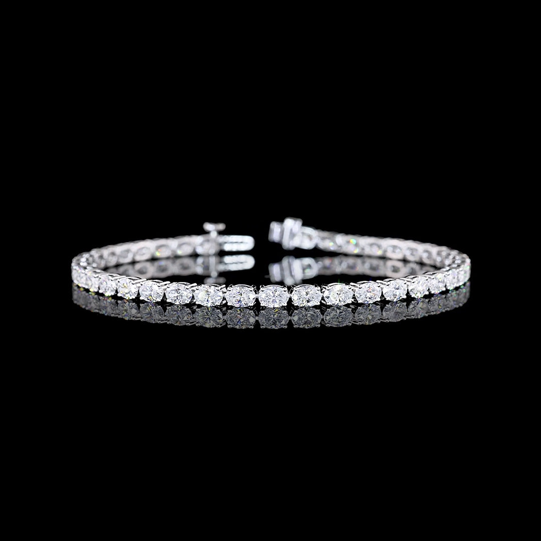 6 CTW East-West Oval Lab Grown Diamond Tennis Bracelet