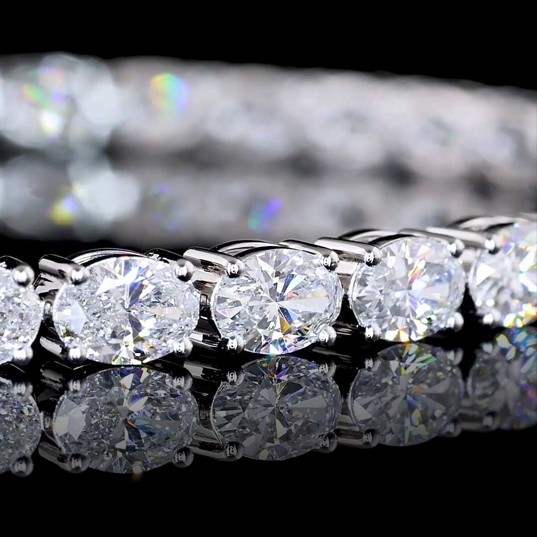 6 CTW East-West Oval Lab Grown Diamond Tennis Bracelet