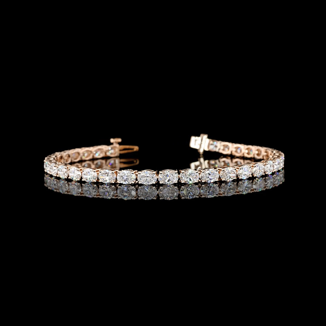 8 CTW East-West Oval Lab Grown Diamond Tennis Bracelet