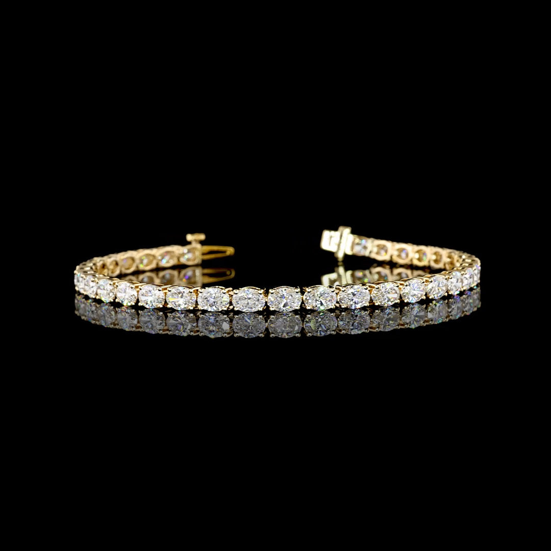 8 CTW East-West Oval Lab Grown Diamond Tennis Bracelet