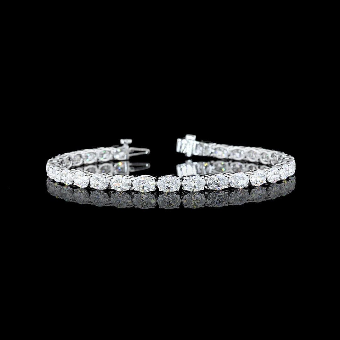 10 CTW East-West Oval Lab Grown Diamond Tennis Bracelet