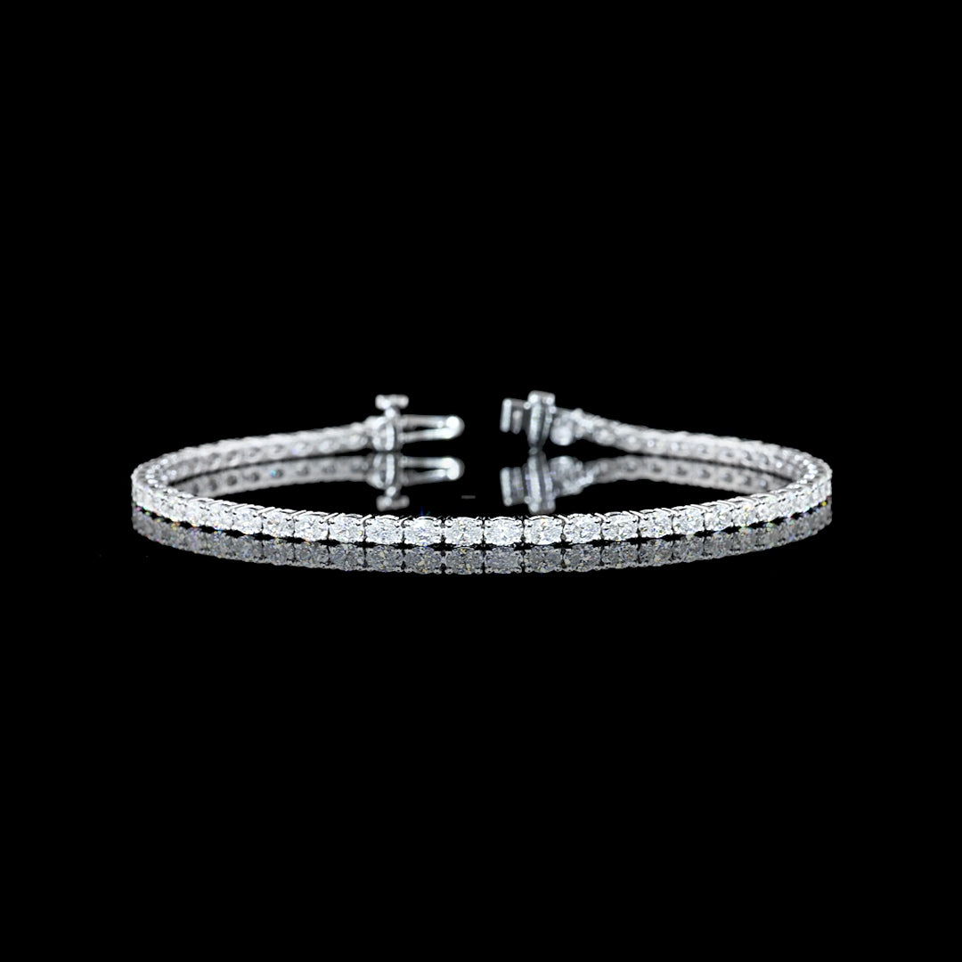 3 CTW East-West Oval Lab Grown Diamond Tennis Bracelet
