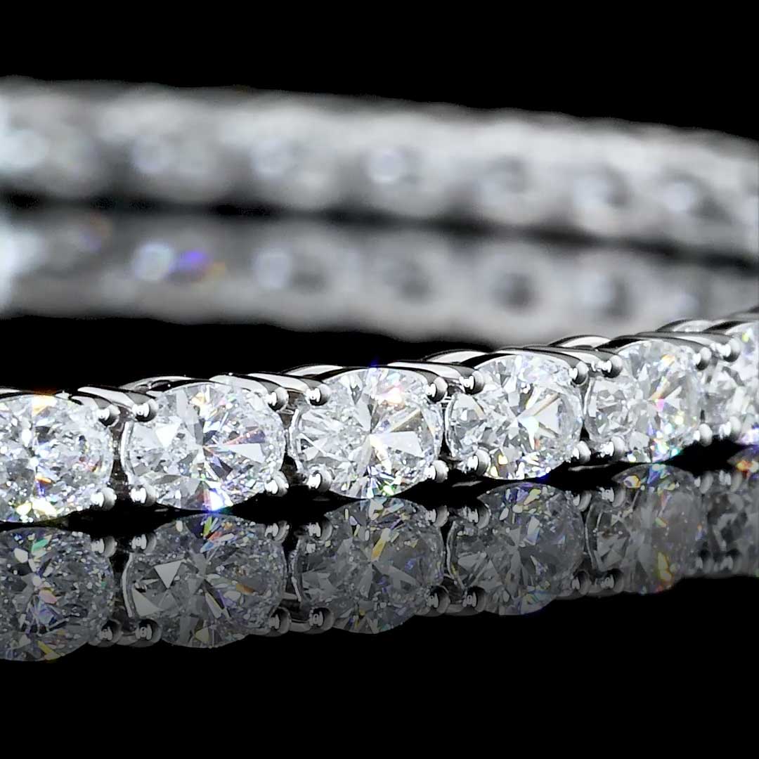 3 CTW East-West Oval Lab Grown Diamond Tennis Bracelet
