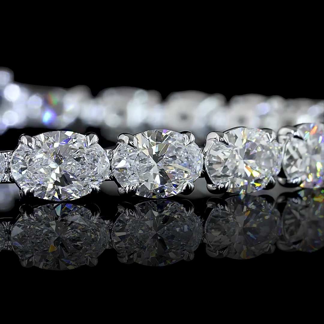 15 CTW East-West Oval Lab Grown Diamond Tennis Bracelet