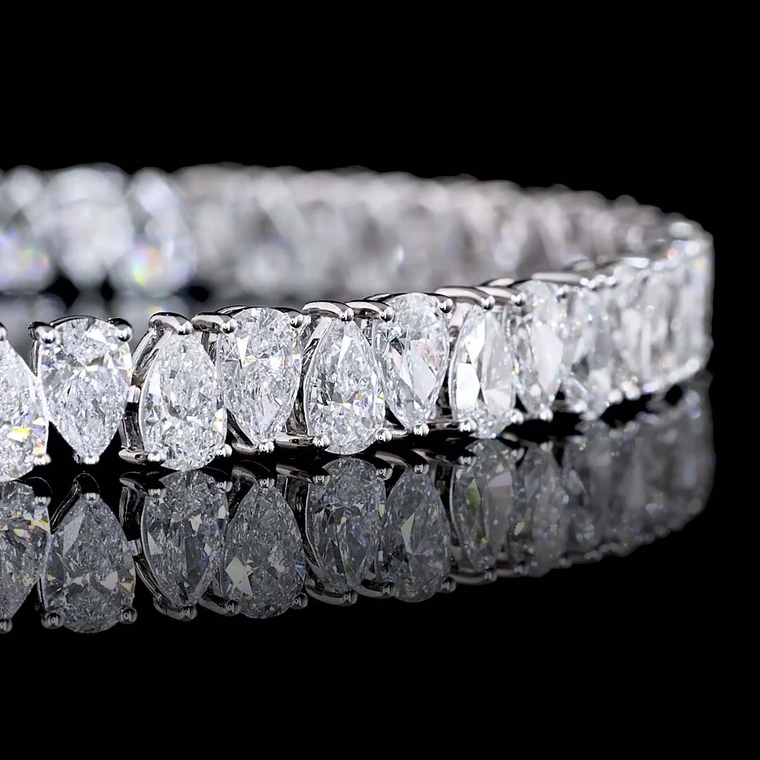 11 CTW Alternating Pear Lab Grown Diamond Tennis Bracelet