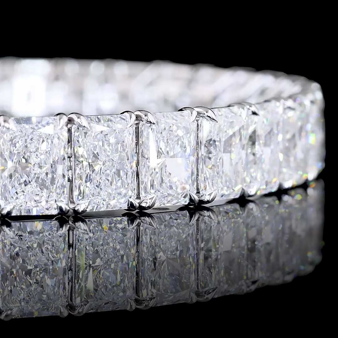34 CTW Radiant Lab Grown Diamond Tennis Bracelet