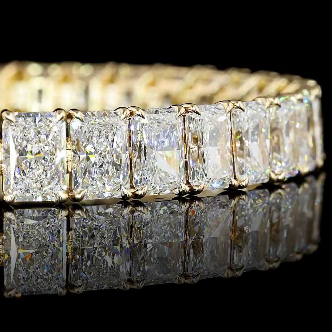 34 CTW Radiant Lab Grown Diamond Tennis Bracelet