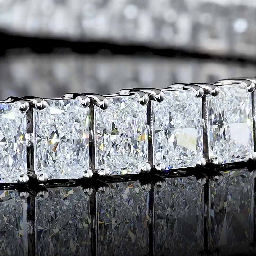 10 CTW Radiant Lab Grown Diamond Tennis Bracelet