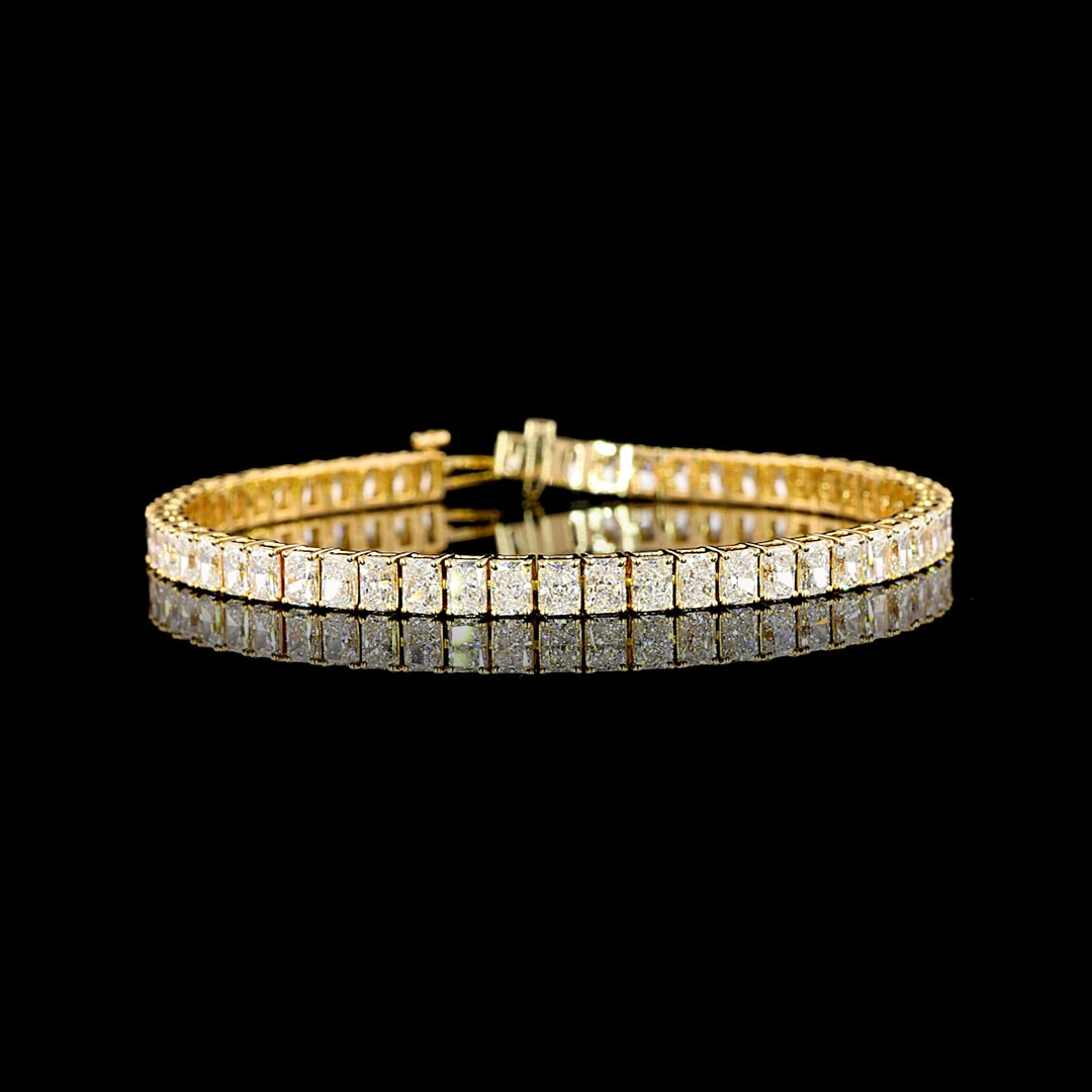 10 CTW Radiant Lab Grown Diamond Tennis Bracelet