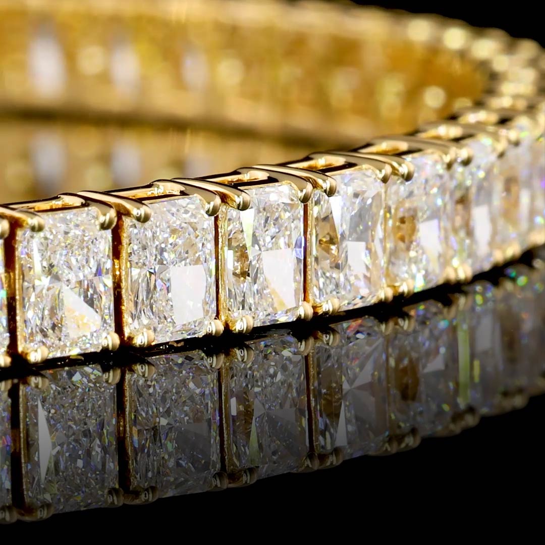 10 CTW Radiant Lab Grown Diamond Tennis Bracelet