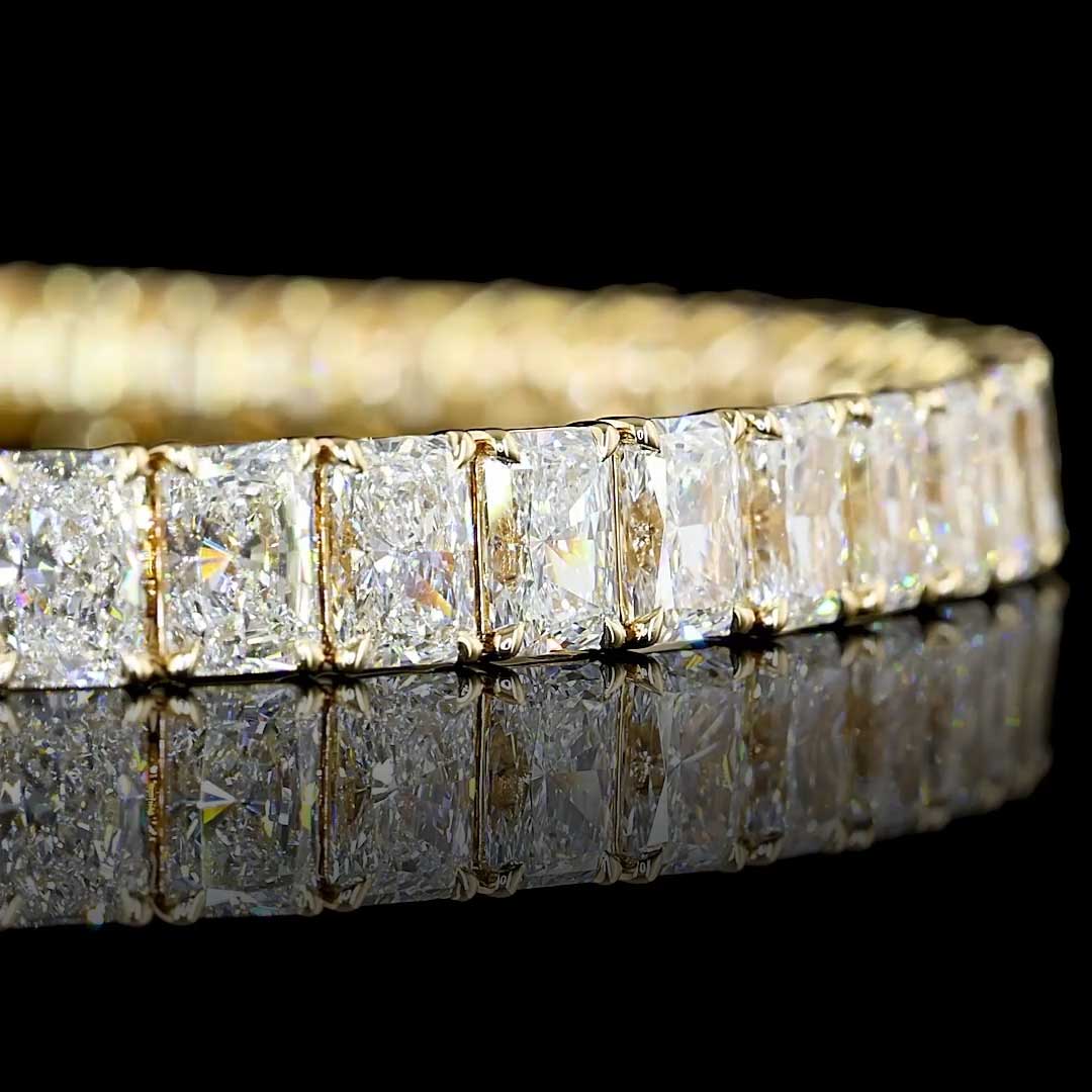 15 CTW Radiant Lab Grown Diamond Tennis Bracelet