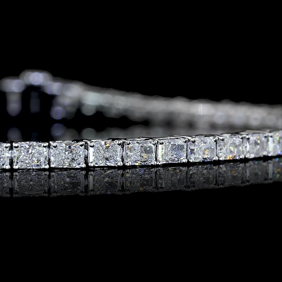 3 CTW East-West Radiant Lab Grown Diamond Tennis Bracelet