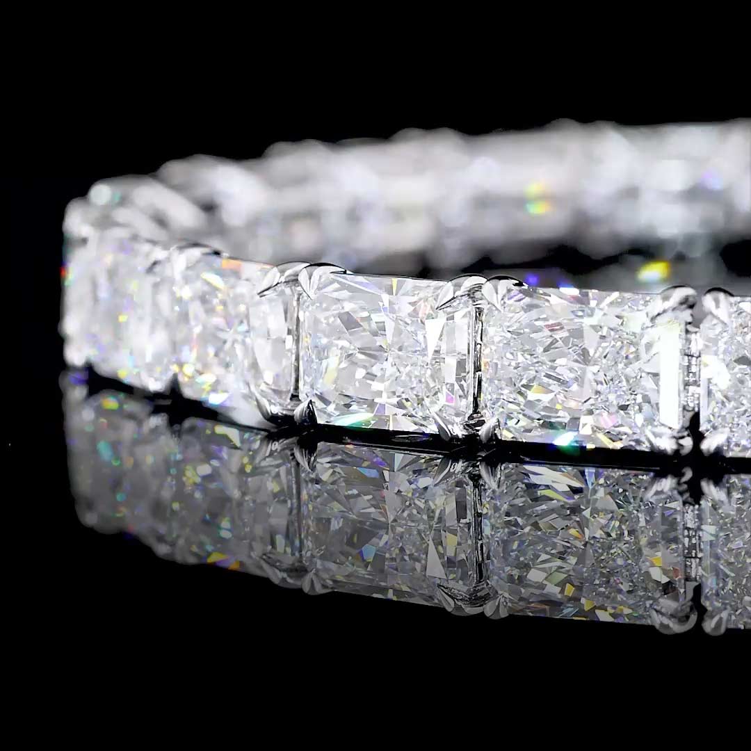 23 CTW East-West Radiant Lab Grown Diamond Tennis Bracelet