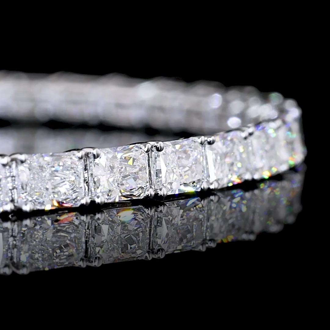 8 CTW East-West Radiant Lab Grown Diamond Tennis Bracelet