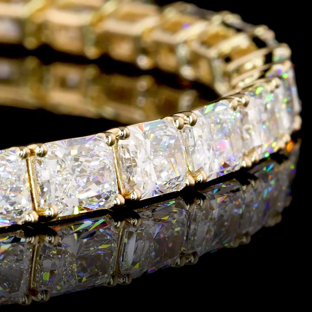 10 CTW East-West Radiant Lab Grown Diamond Tennis Bracelet