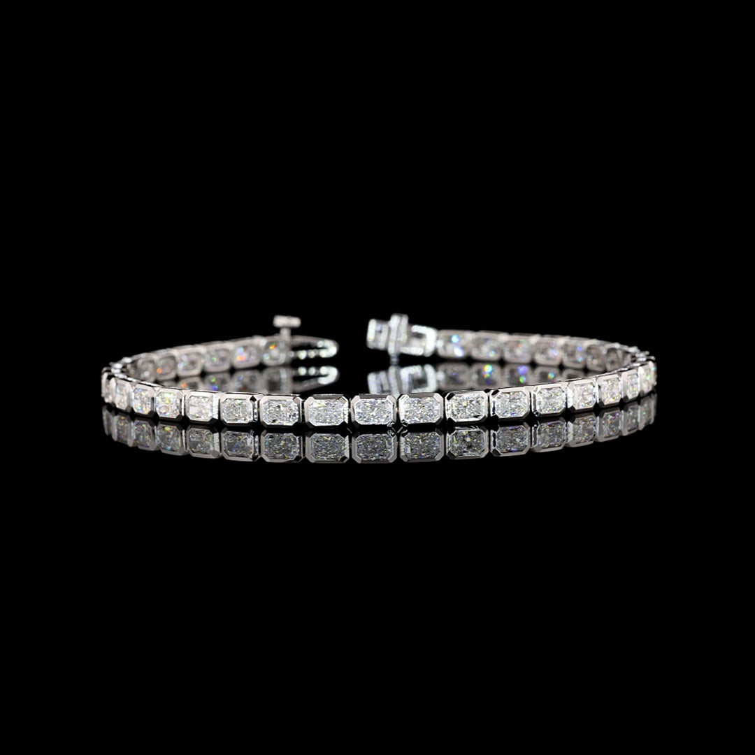 5 CTW East-West Radiant Bezel Lab Grown Diamond Tennis Bracelet