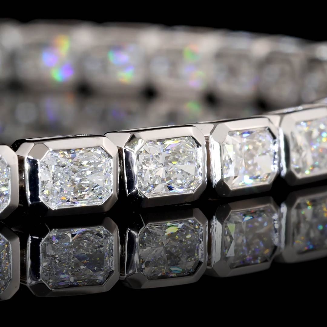 5 CTW East-West Radiant Bezel Lab Grown Diamond Tennis Bracelet