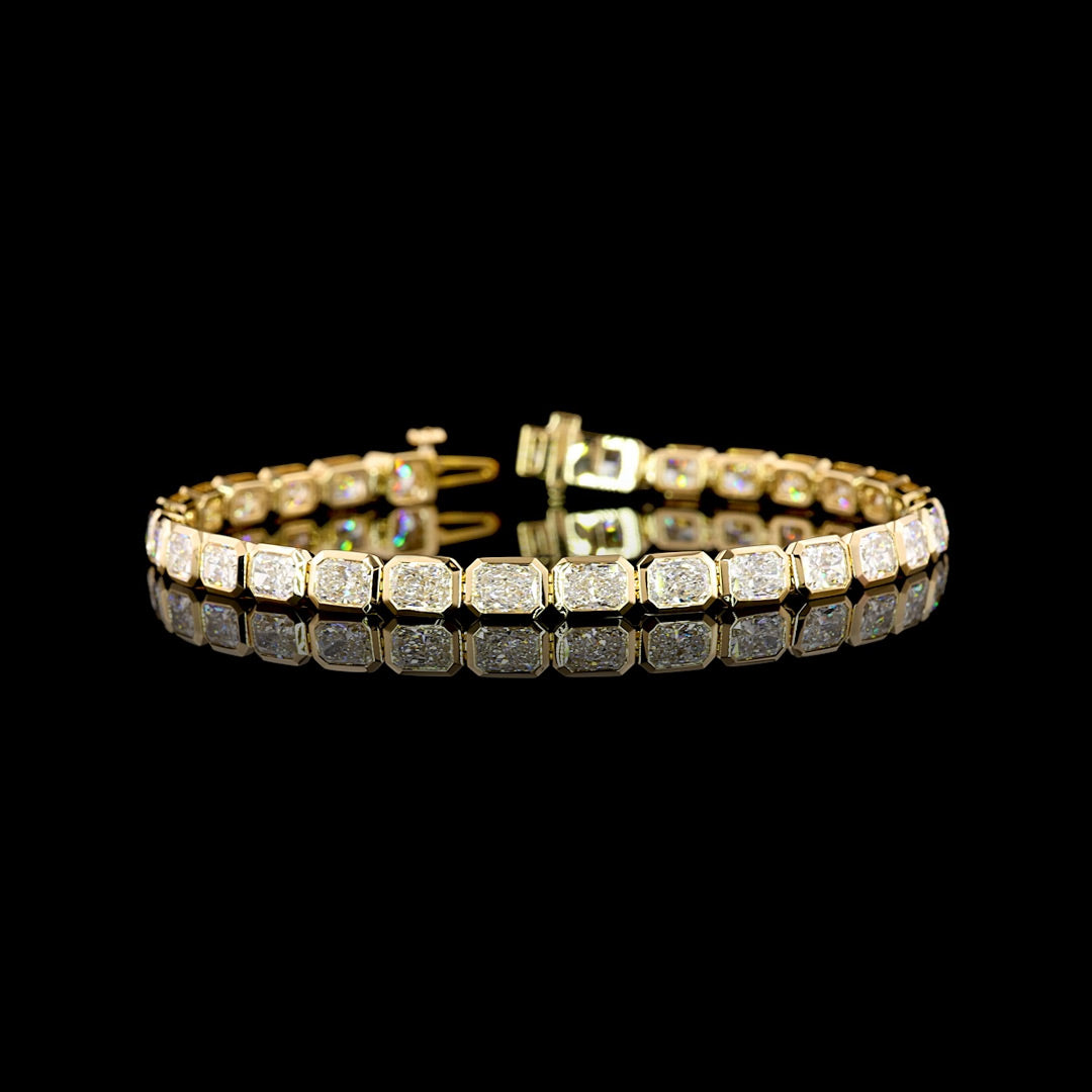 10 CTW East-West Radiant Bezel Lab Grown Diamond Tennis Bracelet