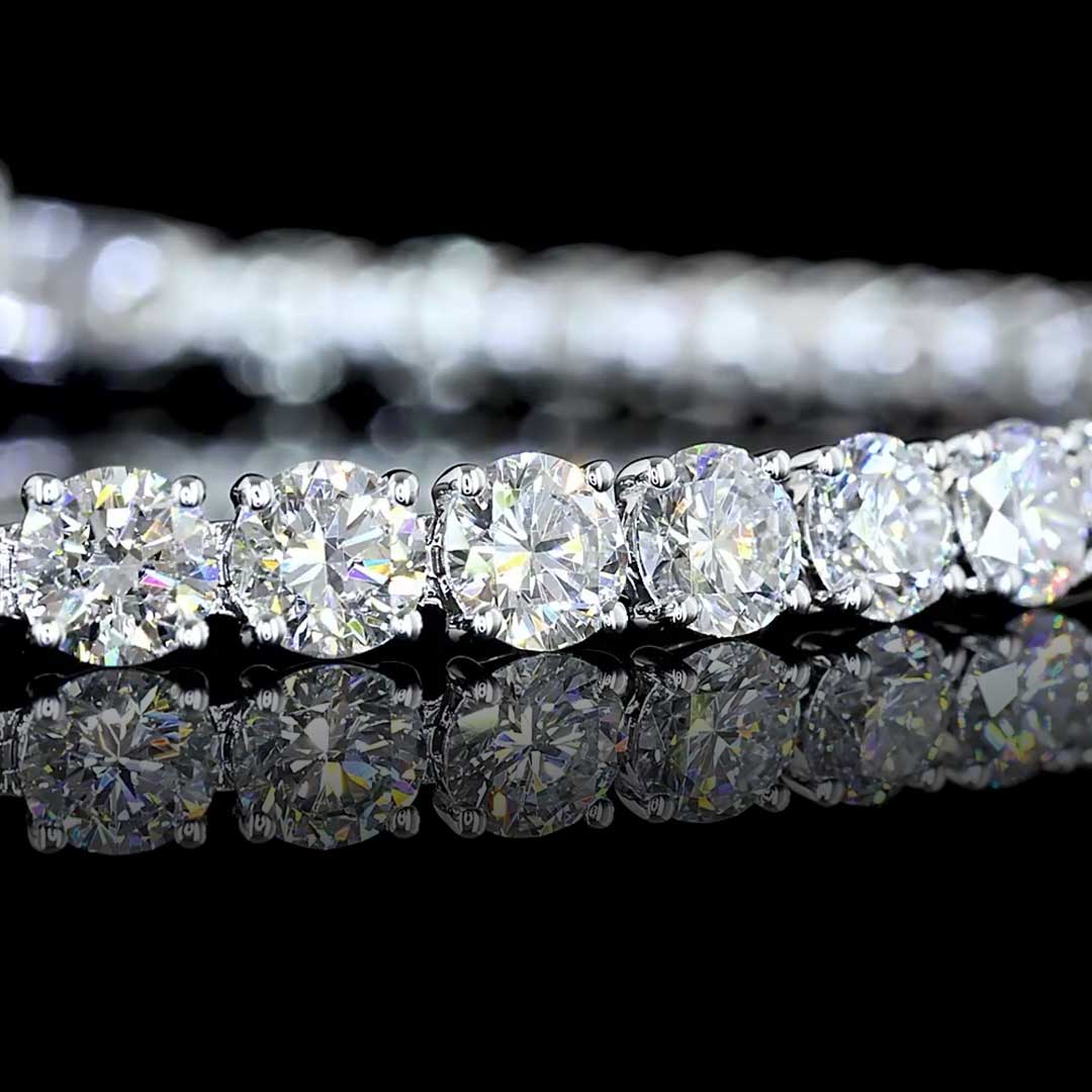 10 CTW Round Lab Grown Diamond Tennis Bracelet