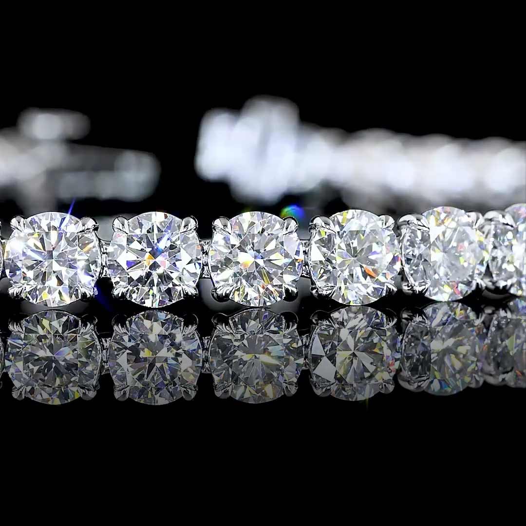 12.5 CTW Round Lab Grown Diamond Tennis Bracelet