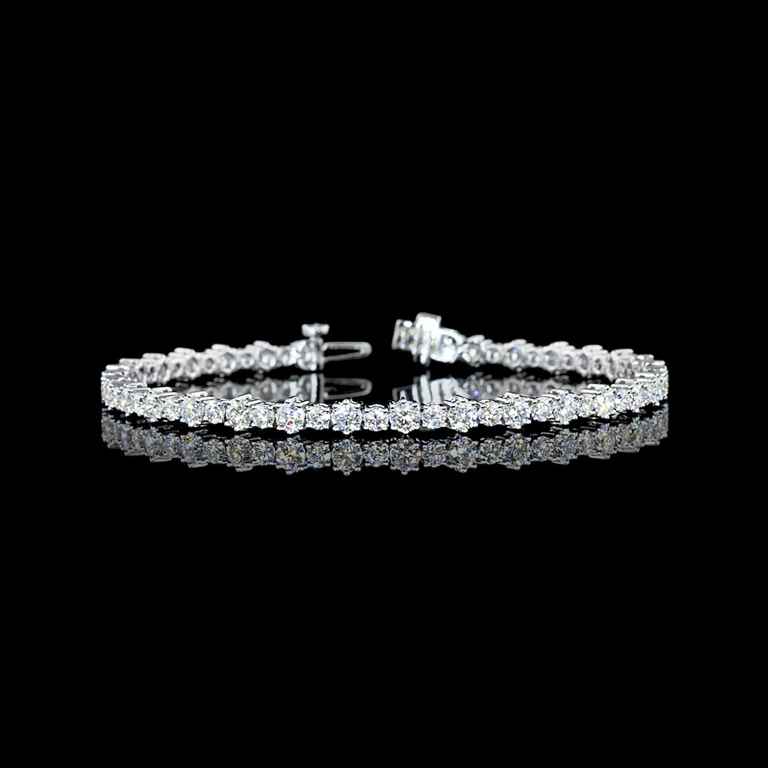 Alternating Round Lab Grown Diamond Tennis Bracelet
