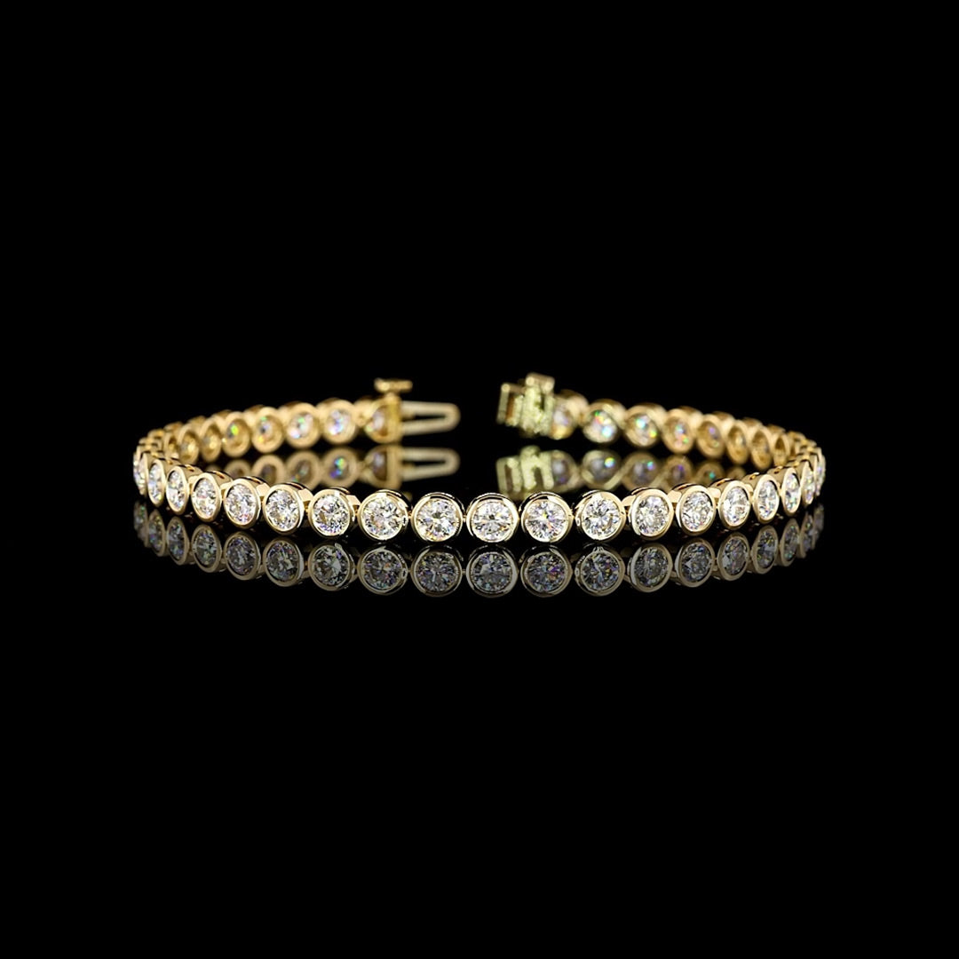 Classic Round Bezel Lab Grown Diamond Tennis Bracelet