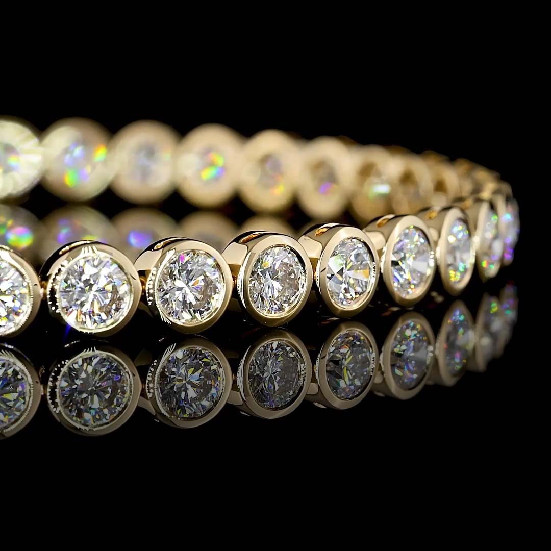 Classic Round Bezel Lab Grown Diamond Tennis Bracelet