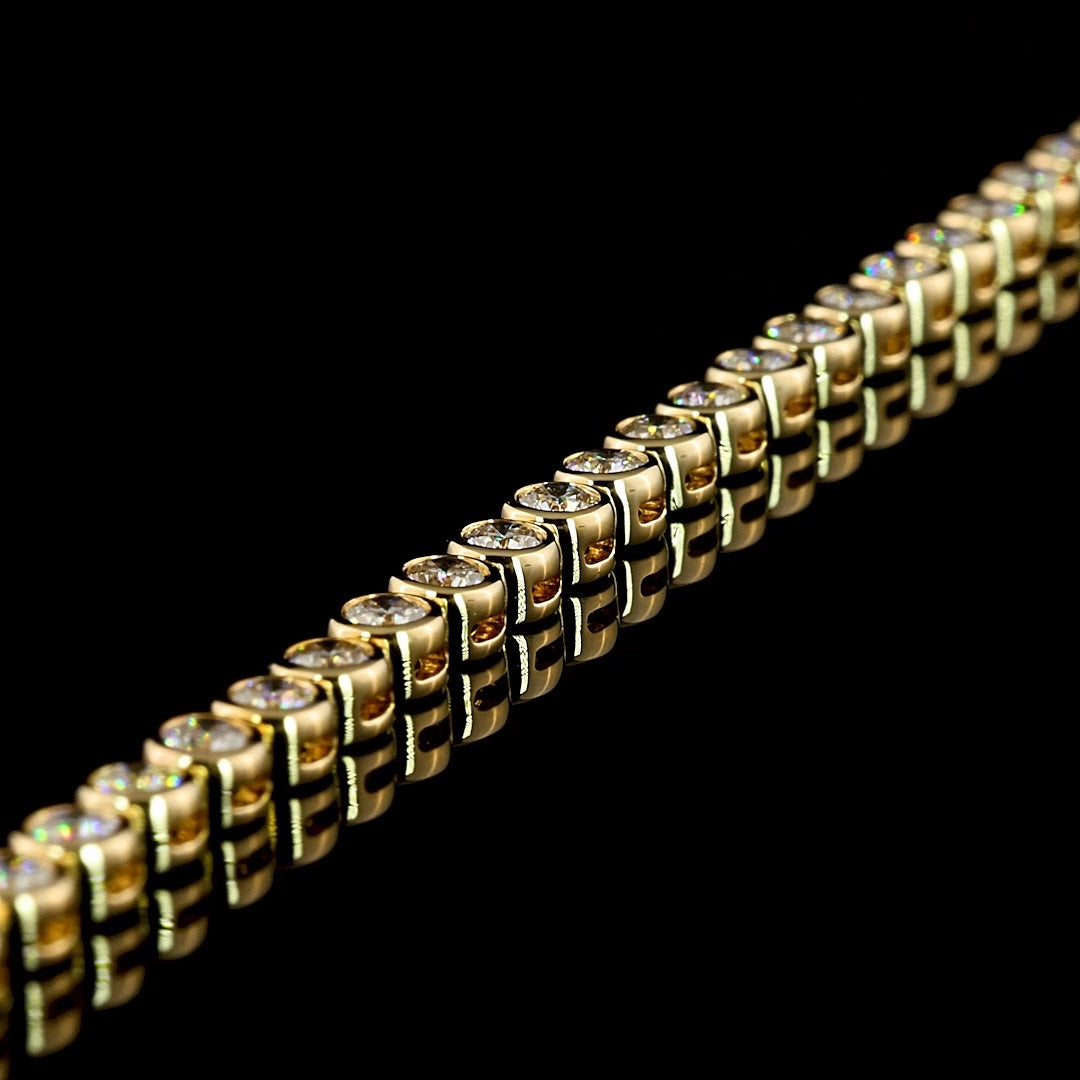 Petite Round Bezel Lab Grown Diamond Tennis Bracelet