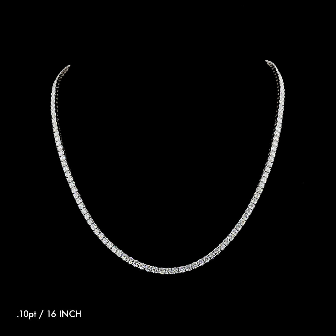 Classic Round Lab Grown Diamond Tennis Necklace