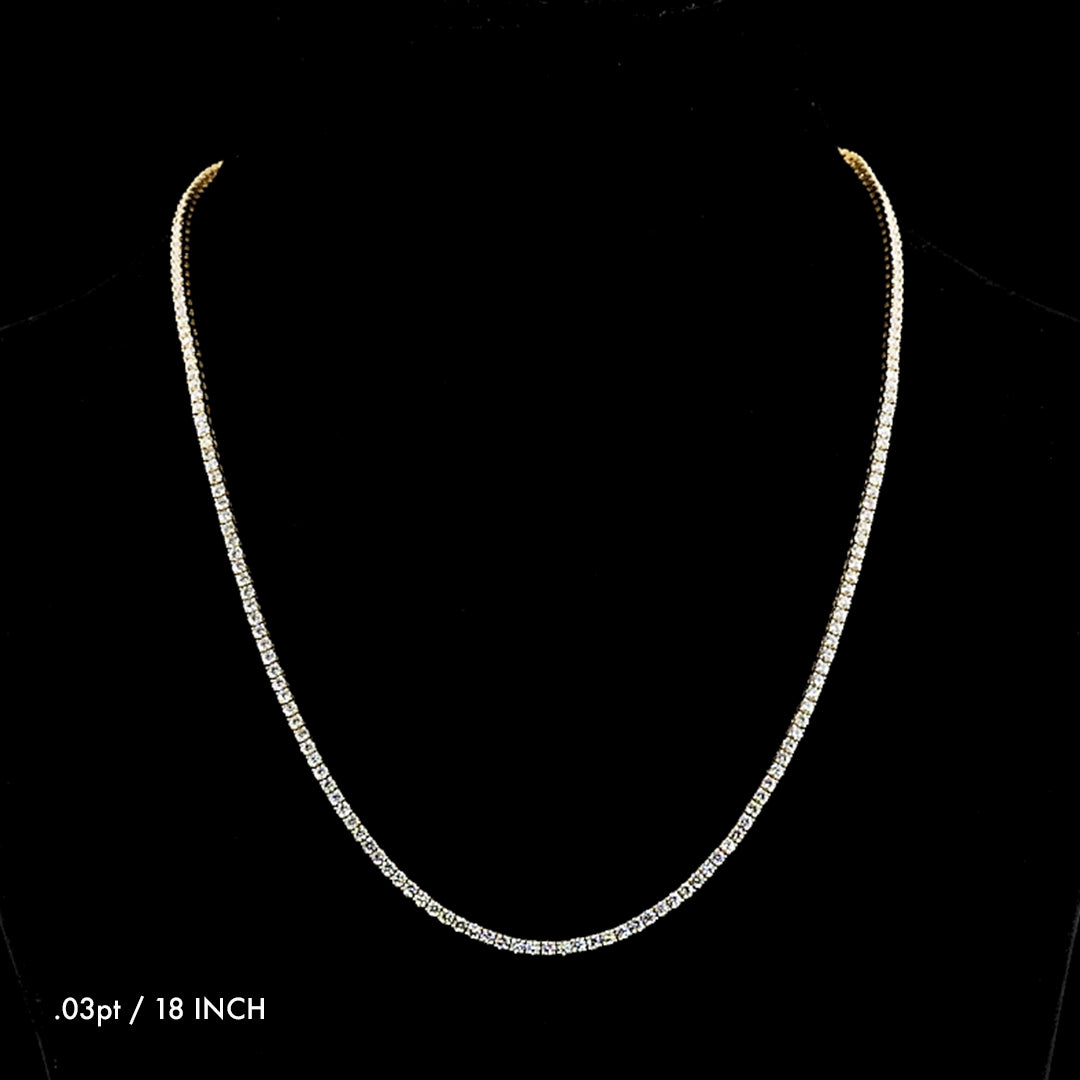Petite Round Lab Grown Diamond Tennis Necklace